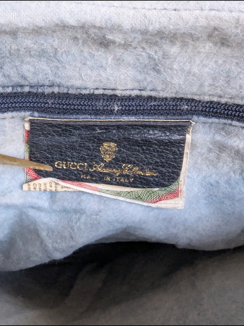 Gucci Black Leather & Beige GG Canvas Messenger Bag with Red-Blue Web - Picture 13 of 14